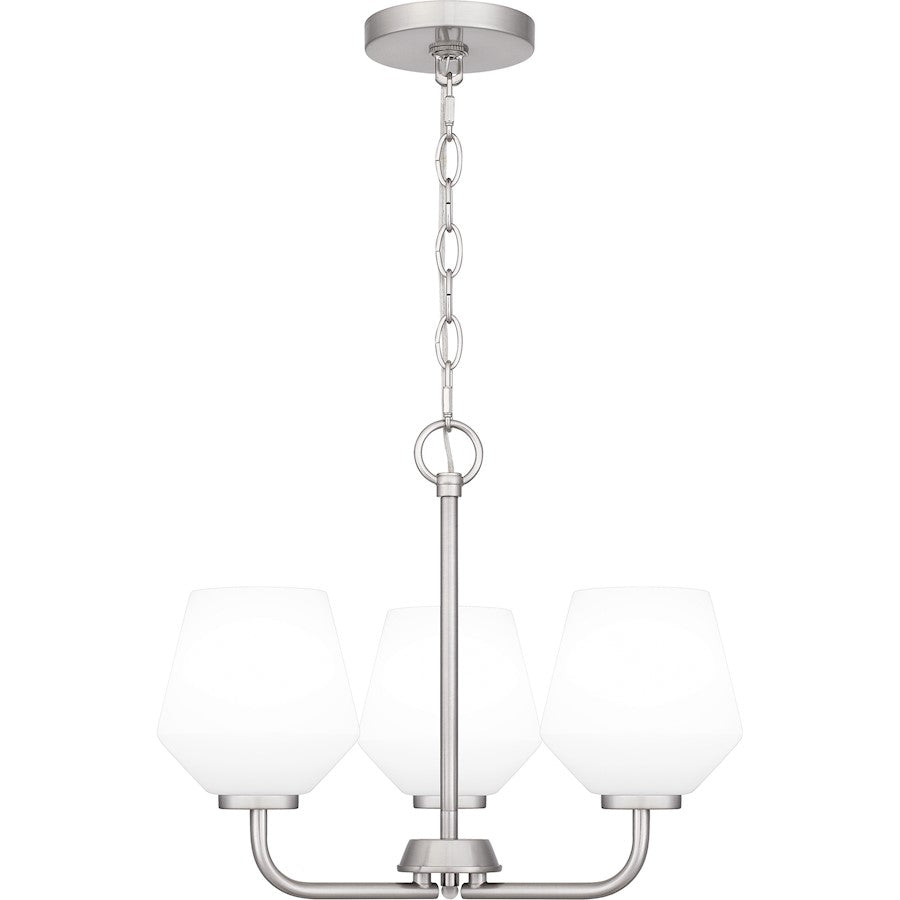 Quoizel Nielson 3 Light Pendant, Brushed Nickel/Opal Etched - NIE2817BN