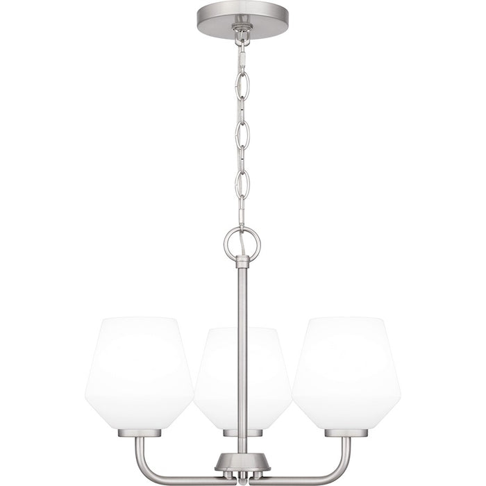 Quoizel Nielson 3 Light Pendant, Brushed Nickel/Opal Etched - NIE2817BN