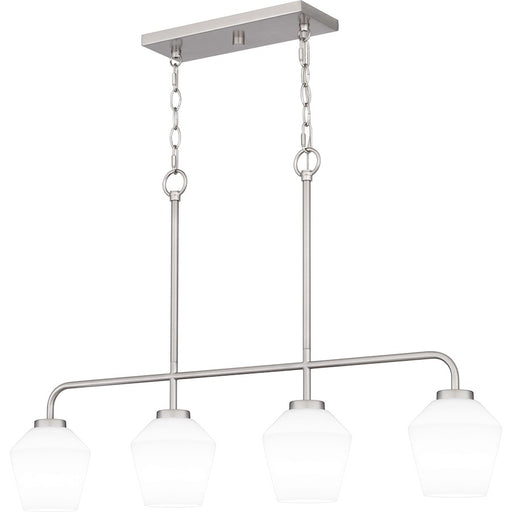 Quoizel Nielson 4 Light Island Light, Brushed Nickel/Opal Etched - NIE436BN