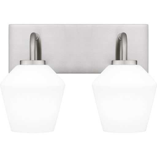 Quoizel Nielson 2 Light Bath Light, Brushed Nickel/Opal Etched - NIE8613BN
