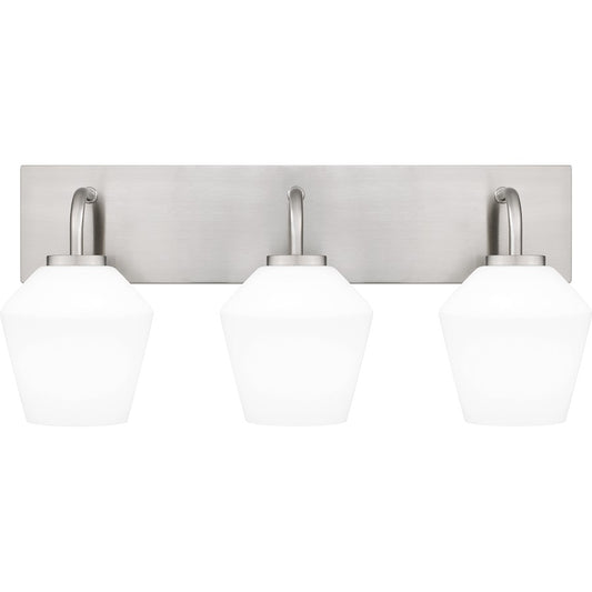 Quoizel Nielson 3 Light Bath Light, Brushed Nickel/Opal Etched - NIE8621BN