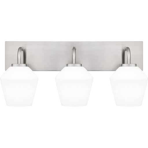 Quoizel Nielson 3 Light Bath Light, Brushed Nickel/Opal Etched - NIE8621BN