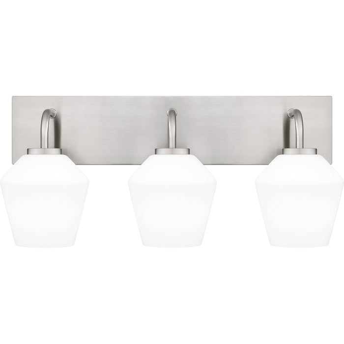 Quoizel Nielson 3 Light Bath Light, Brushed Nickel/Opal Etched - NIE8621BN