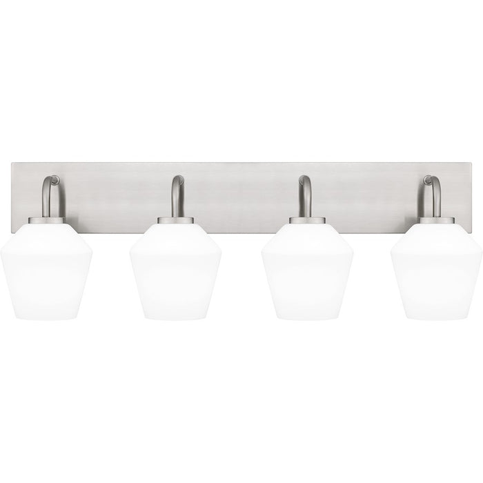 Quoizel Nielson 4 Light Bath Light, Brushed Nickel/Opal Etched - NIE8629BN