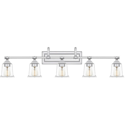 Quoizel Nicholas 5 Light Bath, Polished Chrome/Clear Glass - NLC8605C