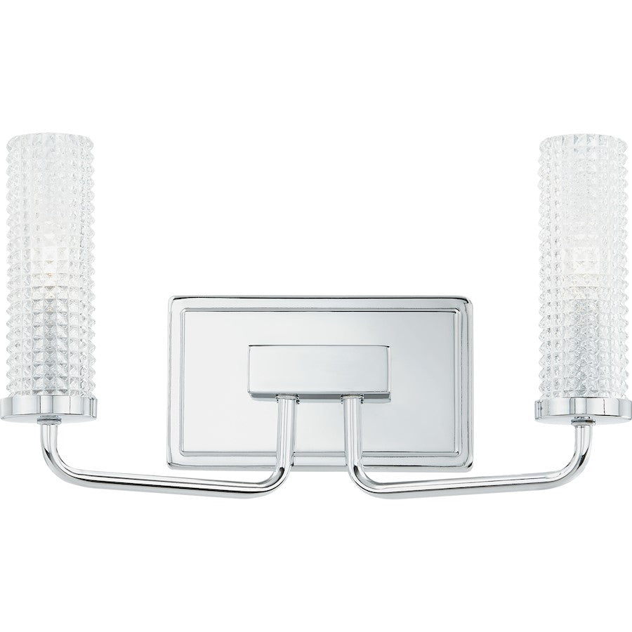 Quoizel Nora 2 Light Bath Vanity, Polished Chrome - NOR8615C