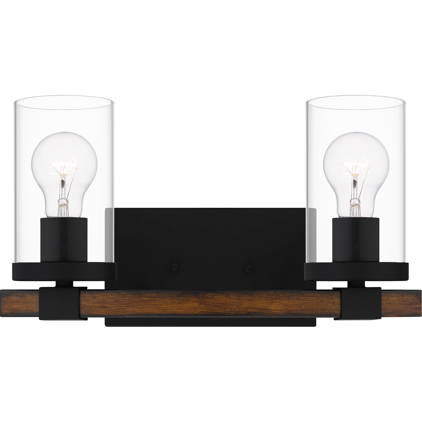 Quoizel Nottinghill 2 Light Bath Light, Matte Black/Clear - NTH8615MBK