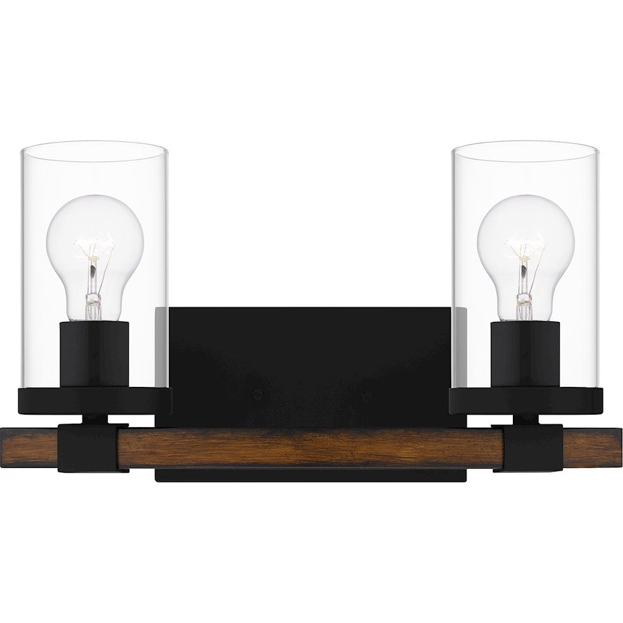 2 Light Bathroom Vanity Light, Matte Black