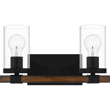 2 Light Bathroom Vanity Light, Matte Black