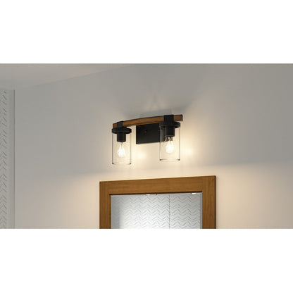 2 Light Bathroom Vanity Light, Matte Black