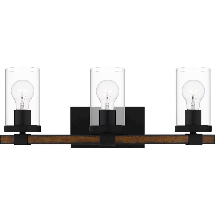 3 Light Bathroom Vanity Light, Matte Black