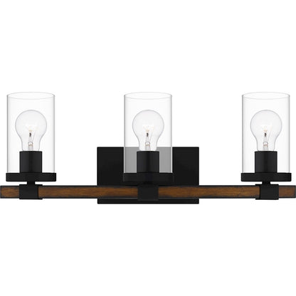 3 Light Bathroom Vanity Light, Matte Black