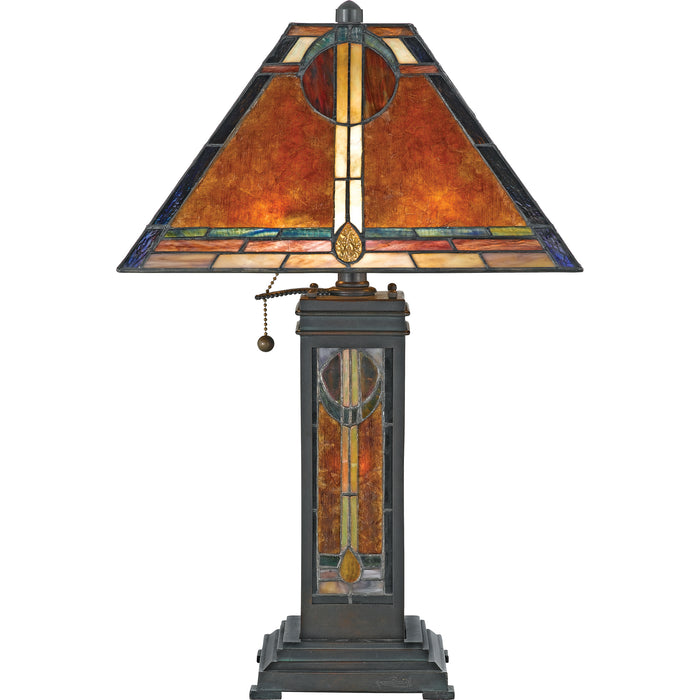 Quoizel 2 Light San Gabriel Table Lamp, Valiant Bronze
