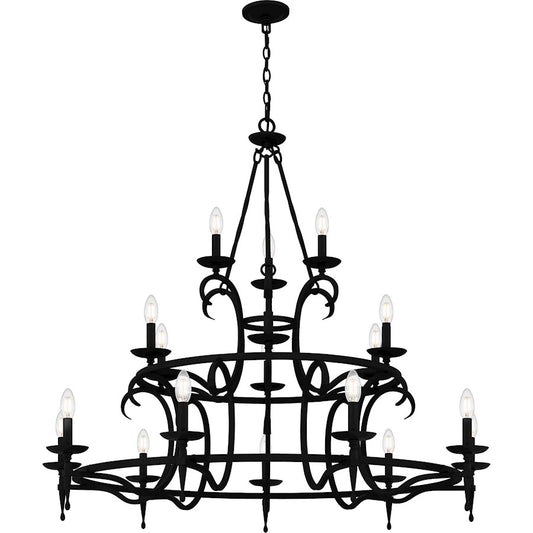 Quoizel Octavia 18 Light Chandelier, Earth Black - OCA5046EK