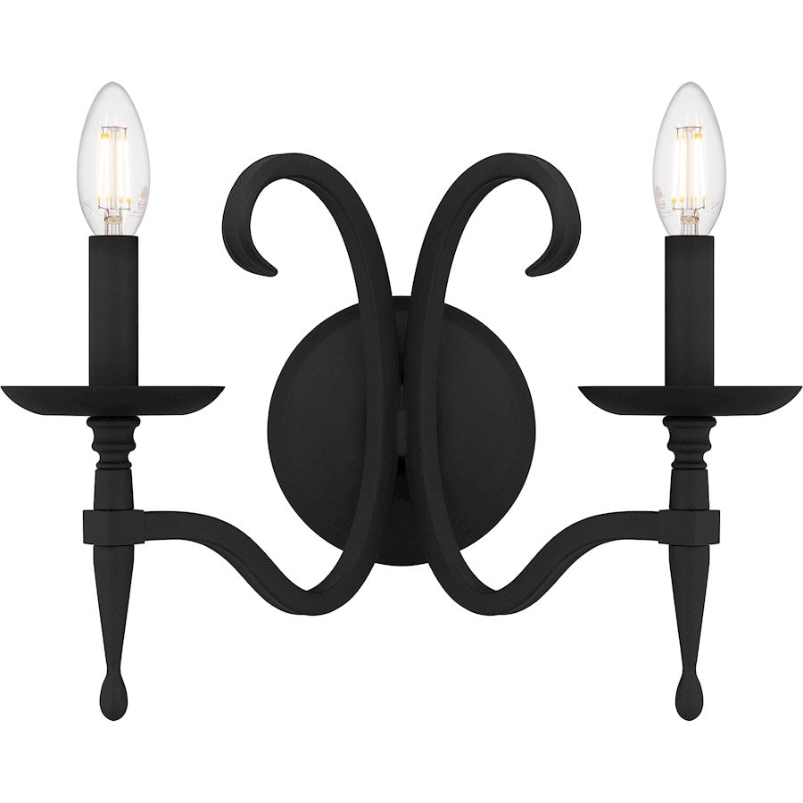 Quoizel Octavia 2 Light Wall Sconce, Earth Black - OCA8714EK