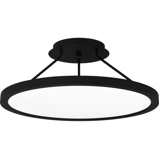 Quoizel Outskirts LED 11" Semi-Flush Mount, Black/White Acrylic - OST1811EK