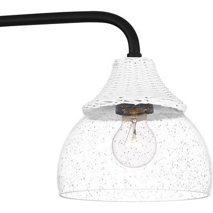 Quoizel Otten 3 Light Island Light, Matte Black/Clear Seedy