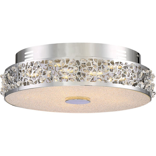 Quoizel Platinum Amber Glow Light Flush Mount, Med, Polished Chrome