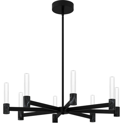 Quoizel Adler 8 Light Chandelier, Matte Black/Clear Acrylic - PCADR5030MBK