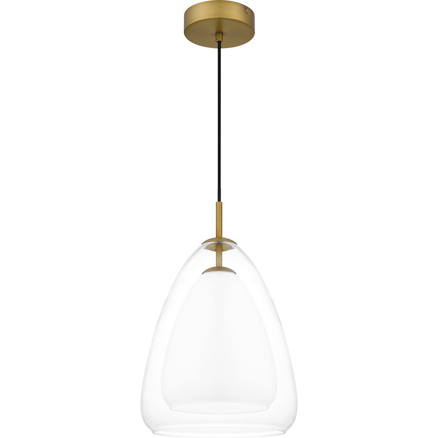 1 Light Mini Pendant, Aged Brass