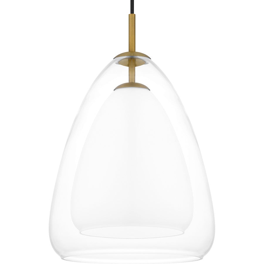 1 Light Mini Pendant, Aged Brass