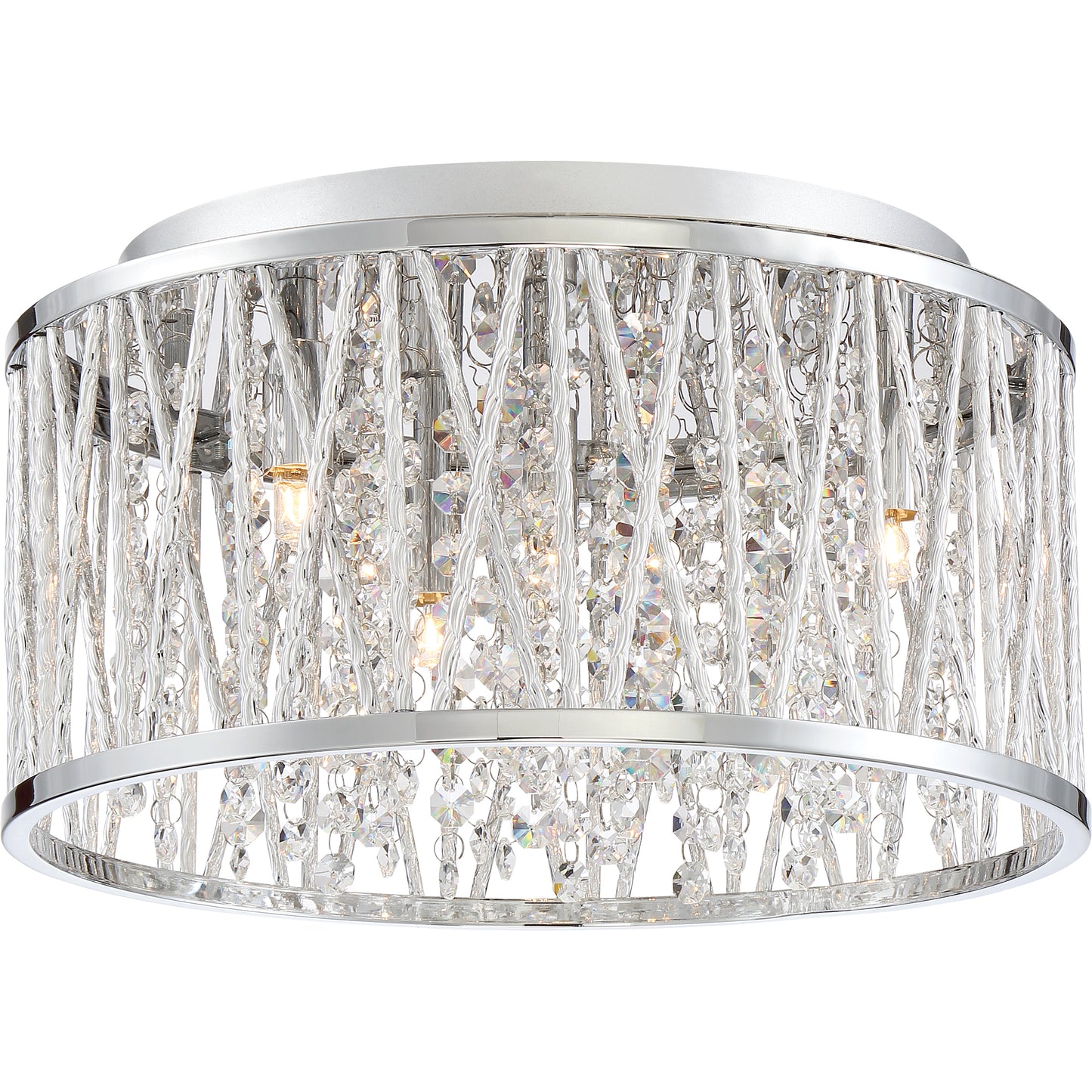 Quoizel Platinum Collection 4 Light Crystal Cove Flush Mount, Polished Chrome