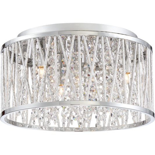 Quoizel Platinum Collection 4 Light Crystal Cove Flush Mount, Polished Chrome