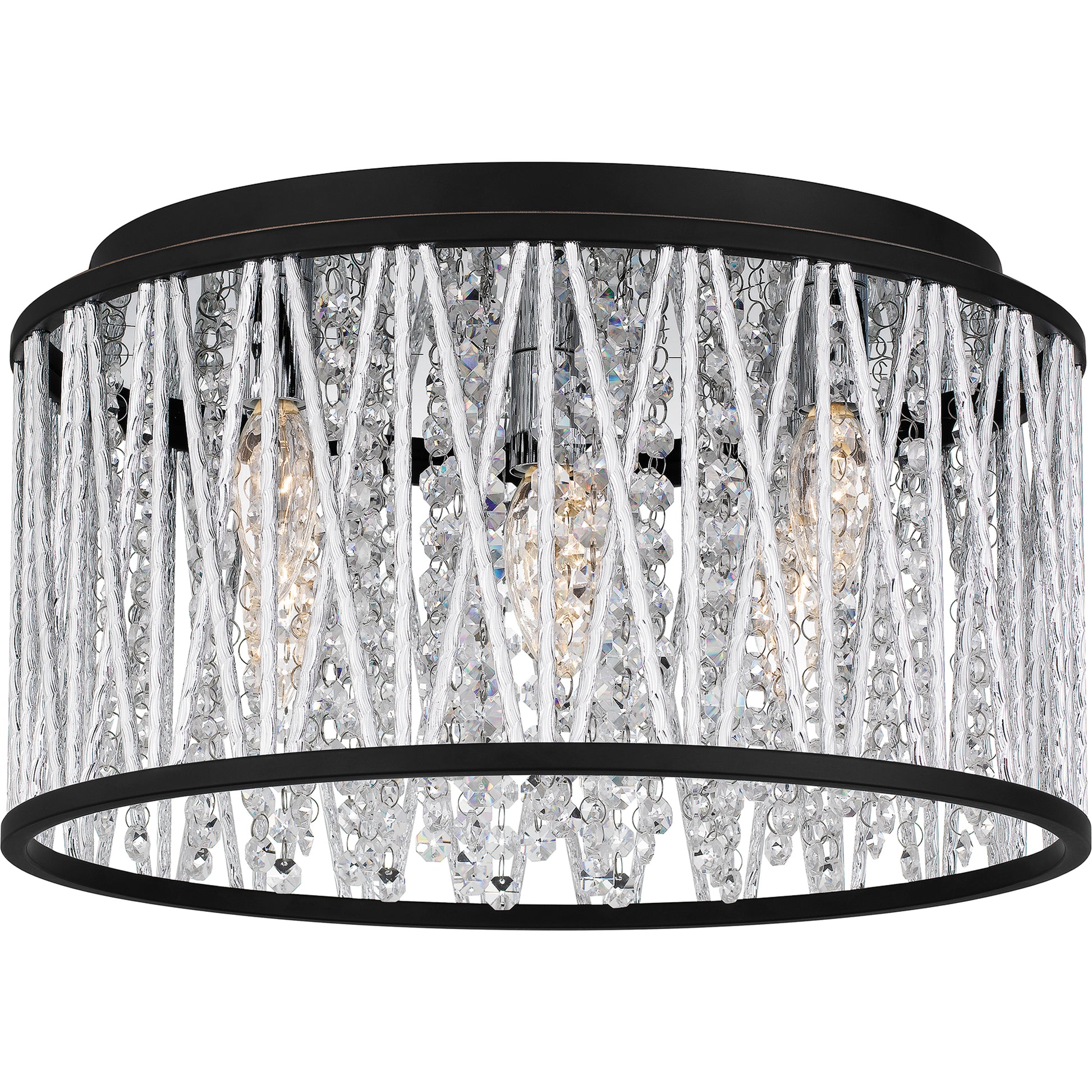 Quoizel Celeste 5 Light Flush Mount, Matte Black/Clear Crystal - PCCET1616MBK