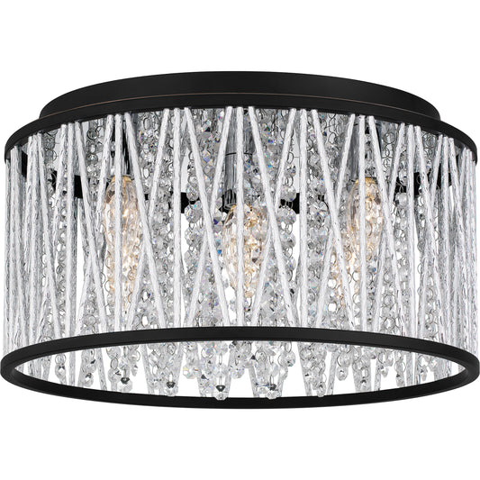 Quoizel Celeste 5 Light Flush Mount, Matte Black/Clear Crystal - PCCET1616MBK