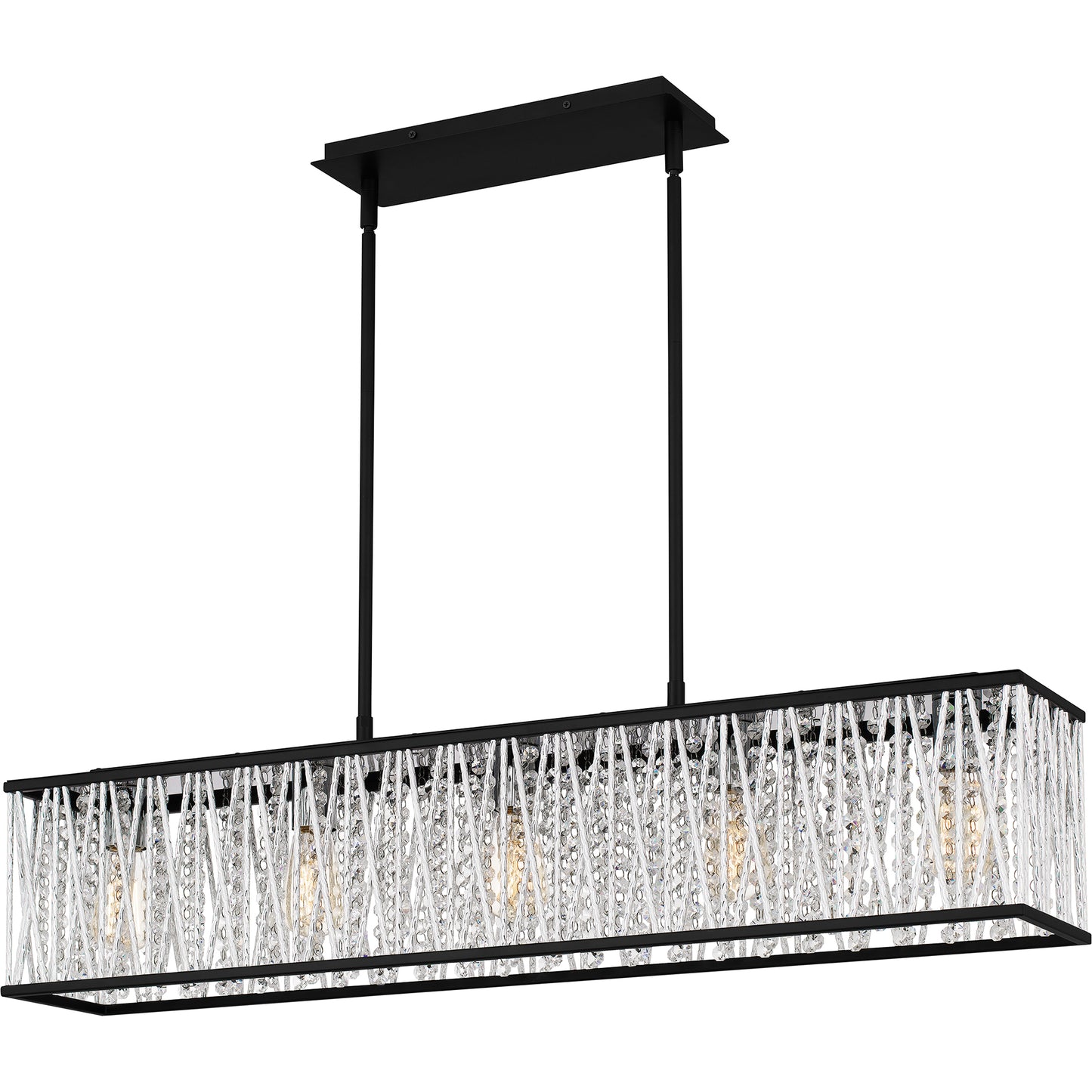 Quoizel Celeste 5 Light Island Light, Matte Black/Clear Crystal - PCCET538MBK