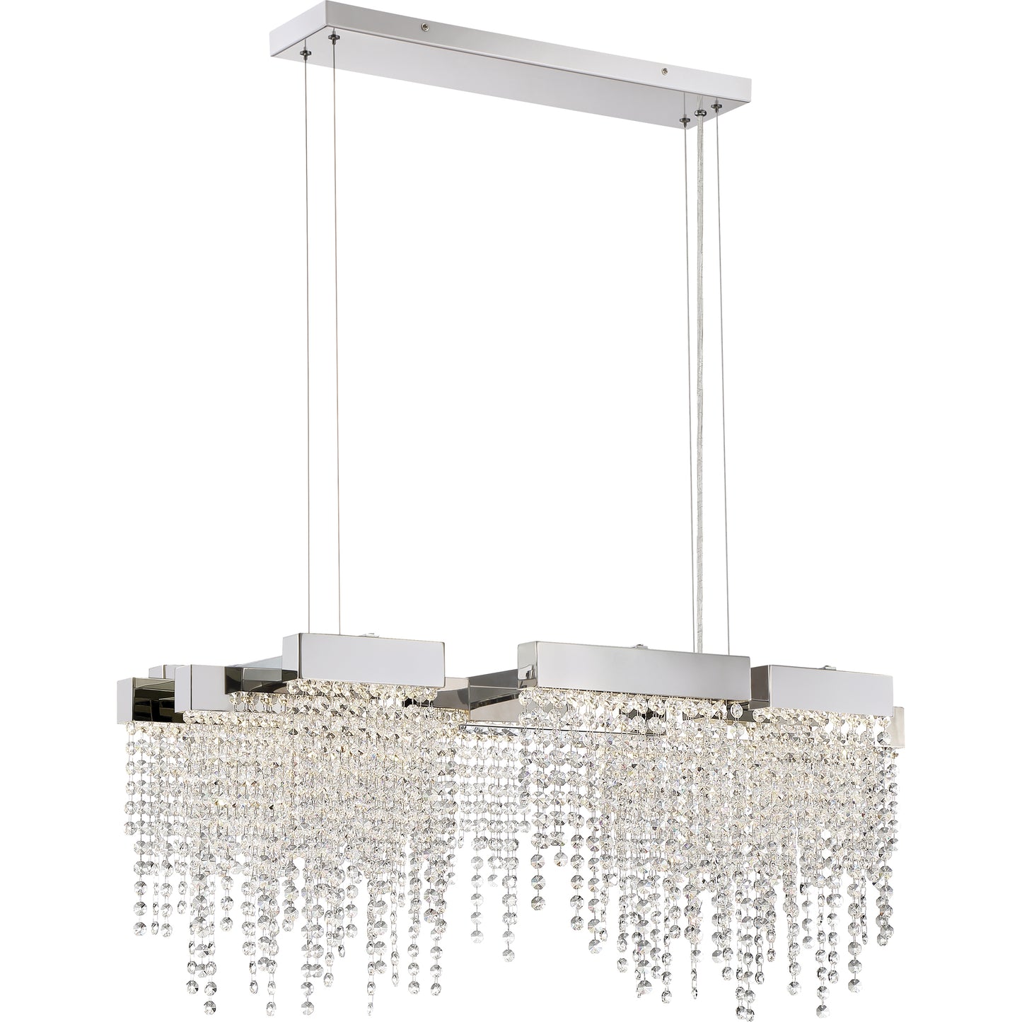 Quoizel Platinum Crystal Falls Island Chandelier, Polished Nickel