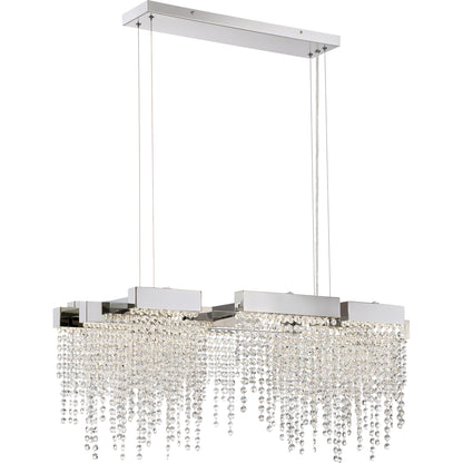 Quoizel Platinum Crystal Falls Island Chandelier, Polished Nickel