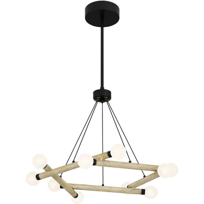 Quoizel Cyprus LED Chandelier, Matte Black/Sandblasted Acrylic - PCCYP5023MBK