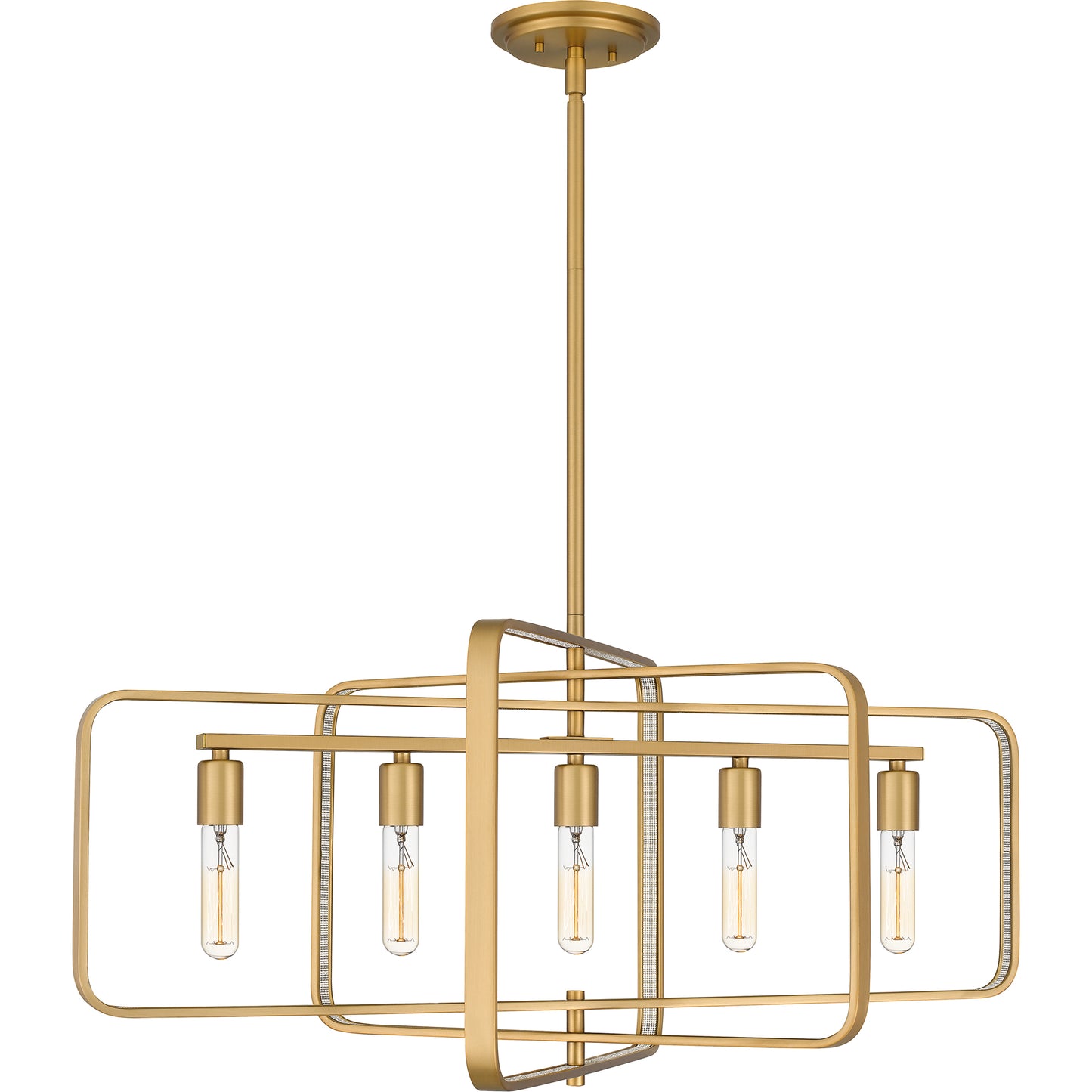 Quoizel Dupree 5 Light Island Light, Brushed Weathered Brass - PCDPR534BWS