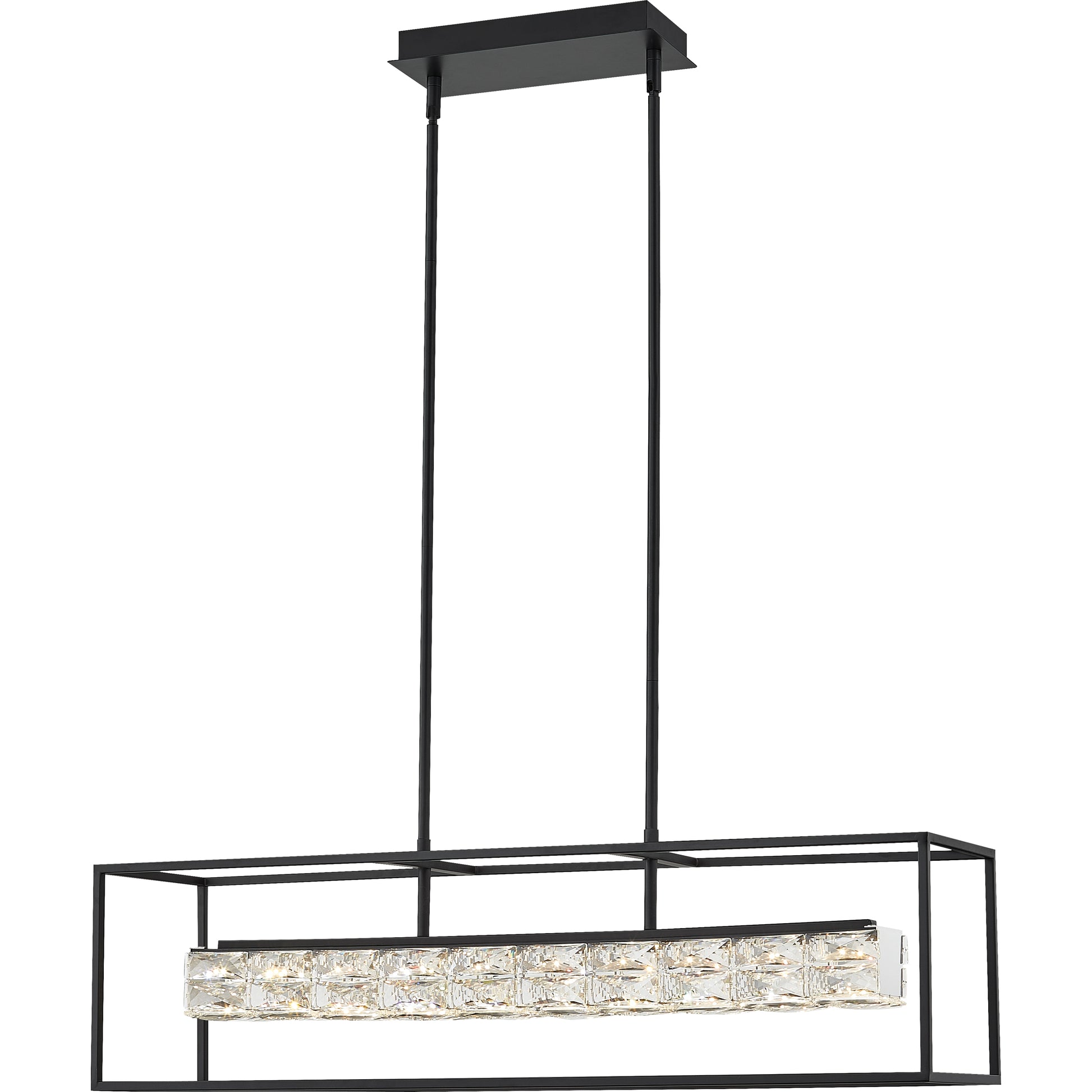 Quoizel Dazzle Linear Chandelier LED Black/Clear Glass Crystal - PCDZ136MBK