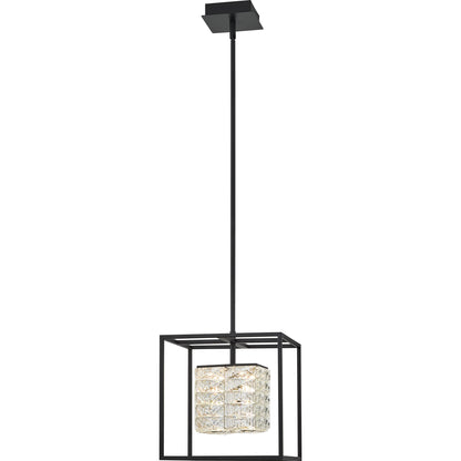 Quoizel Dazzle Pendant LED Matte Black/Clear Glass Crystal - PCDZ2812MBK