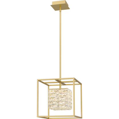 Quoizel Dazzle LED Pendant, Soft Gold/Clear Glass Crystal - PCDZ2812SGD