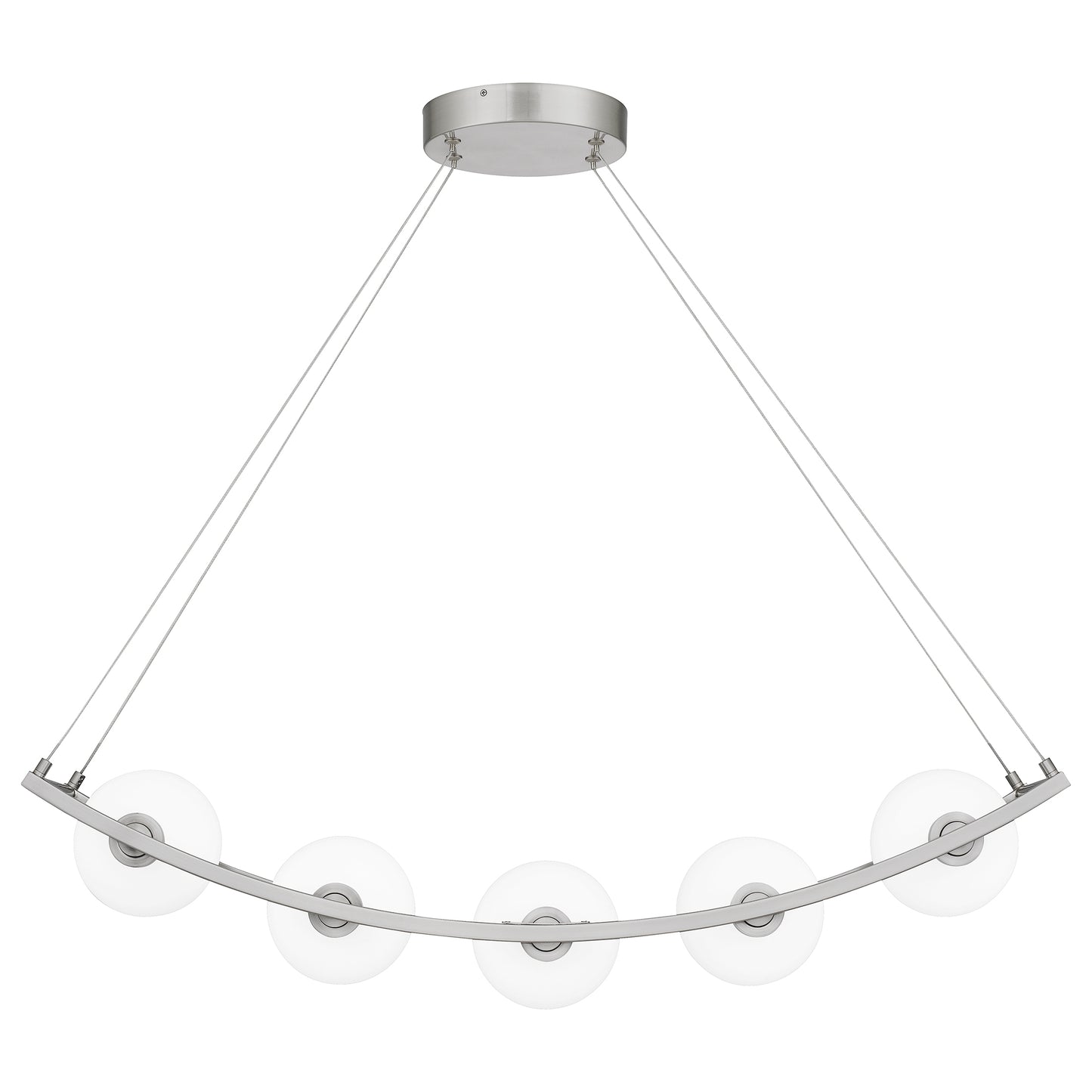 Quoizel Enzo 5 Light Chandelier Light, Brushed Nickel/Opal Etched - PCENZ138BN