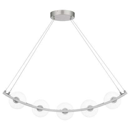 Quoizel Enzo 5 Light Chandelier Light, Brushed Nickel/Opal Etched