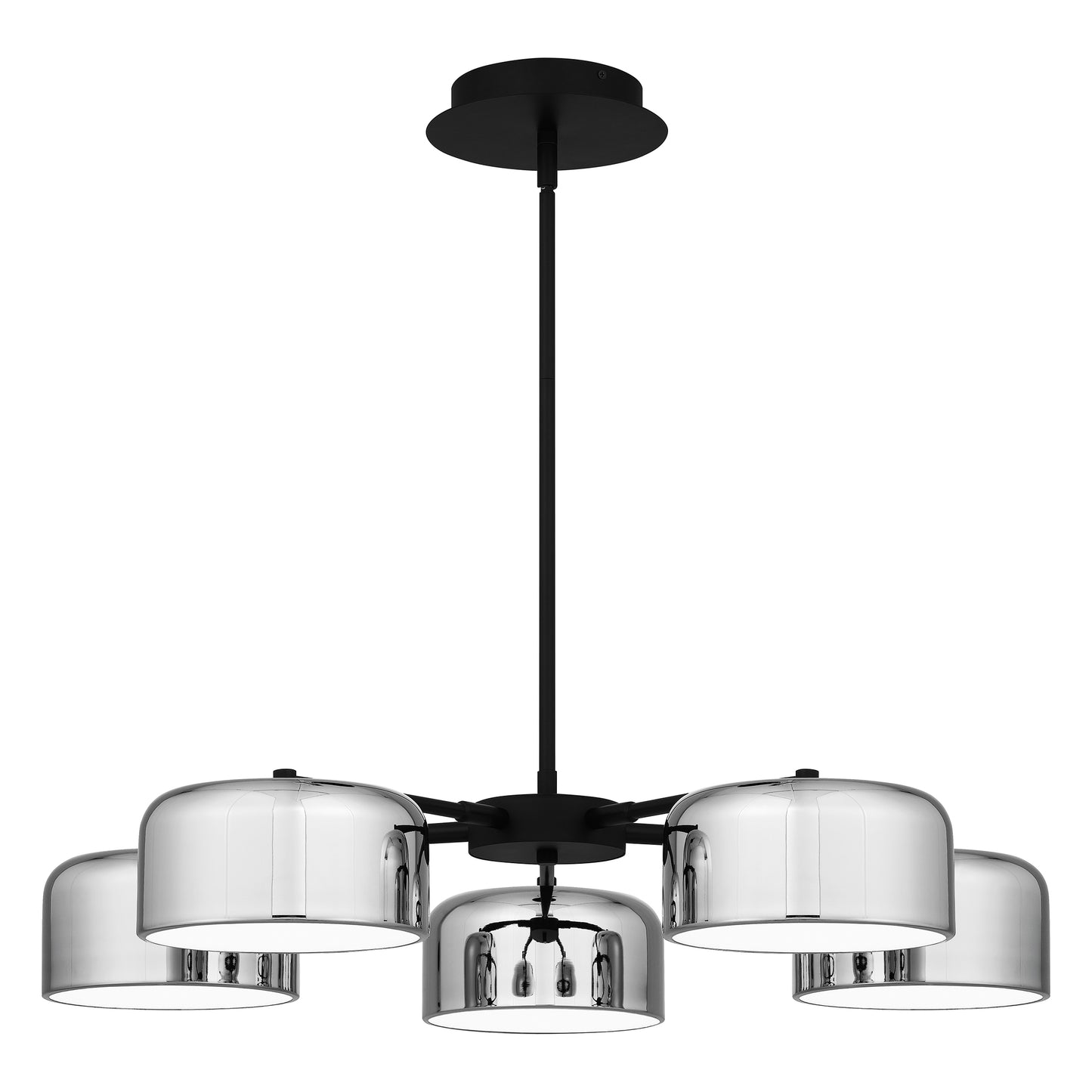 Quoizel Gabriel Chandelier, Matte Black/Metal Shade - PCGAB5031MBK