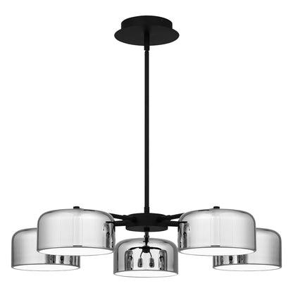 Quoizel Gabriel Chandelier, Matte Black/Metal Shade - PCGAB5031MBK