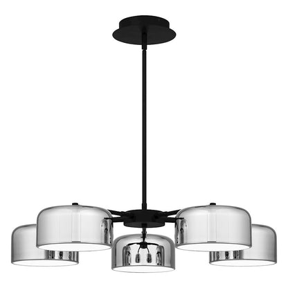 Quoizel Gabriel Chandelier, Matte Black/Metal Shade