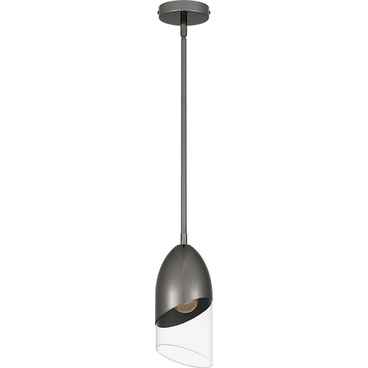 Quoizel Haynes 1 Light Mini Pendant, Black Chrome/Clear - PCHAY1505BCH