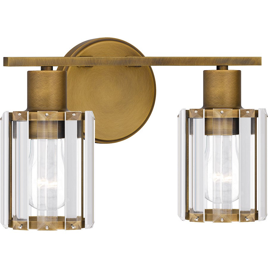 2 Light Bathroom Vanity Light, Clear Beveled Crystal