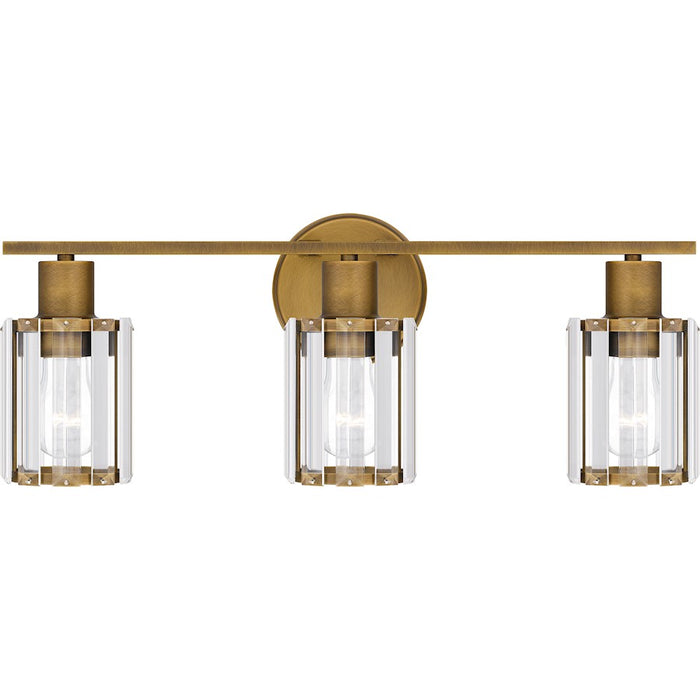 Quoizel Isla 3 Light Bath Light, Brass/Clear Beveled Crystal - PCILA8621WS