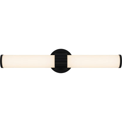 Quoizel Kaye 22" Bath Light, Matte Black/Clear Etched - PCKAY8522MBK