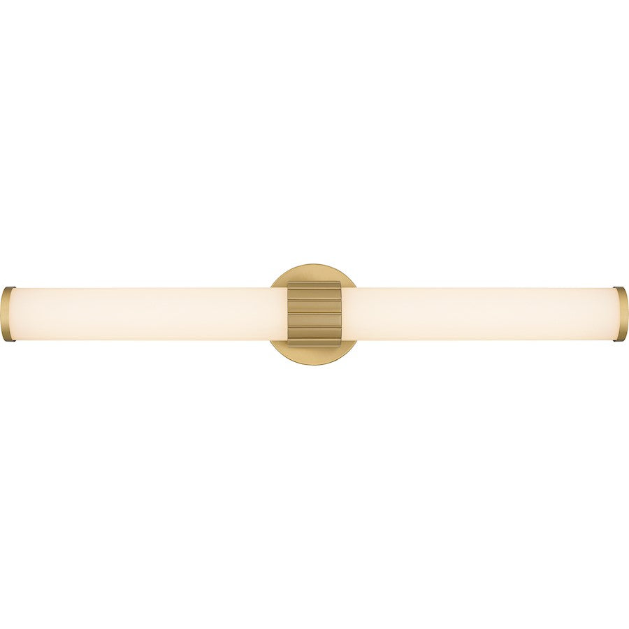 Quoizel Kaye 28" Bath Light, Aged Brass/Clear Etched - PCKAY8528AB