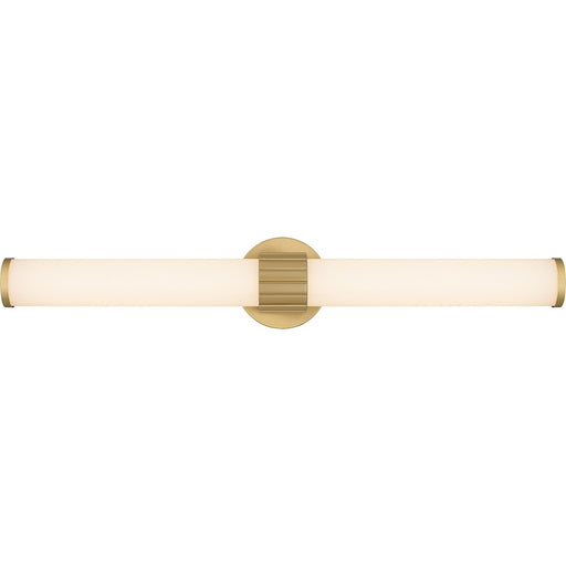 Quoizel Kaye 28" Bath Light, Aged Brass/Clear Etched - PCKAY8528AB
