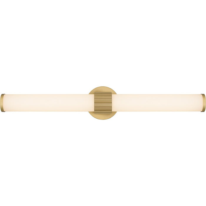 Quoizel Kaye 28" Bath Light, Aged Brass/Clear Etched - PCKAY8528AB