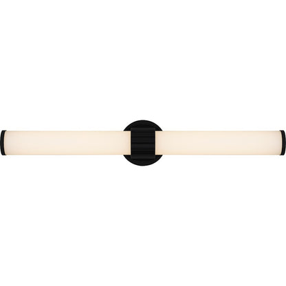 Quoizel Kaye 28" Bath Light, Matte Black/Clear Etched - PCKAY8528MBK